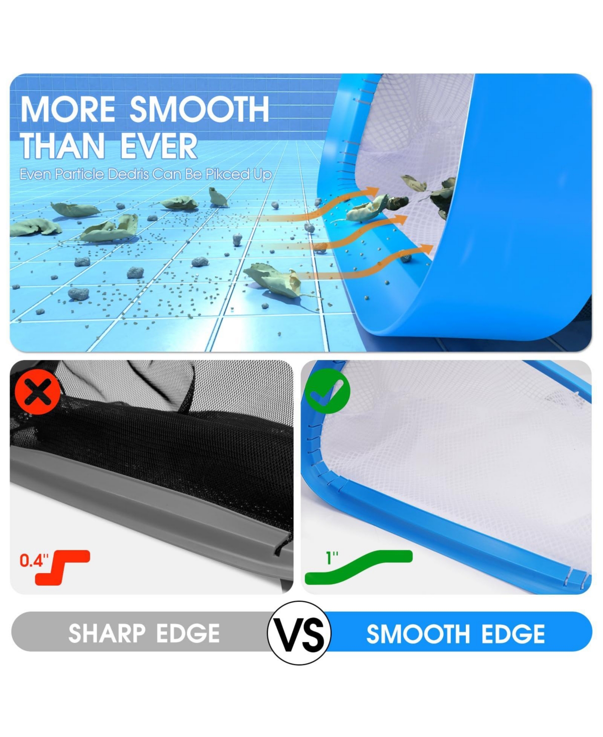 Xdovet Pool Net Leaf Rake Skimmer Heavy Duty