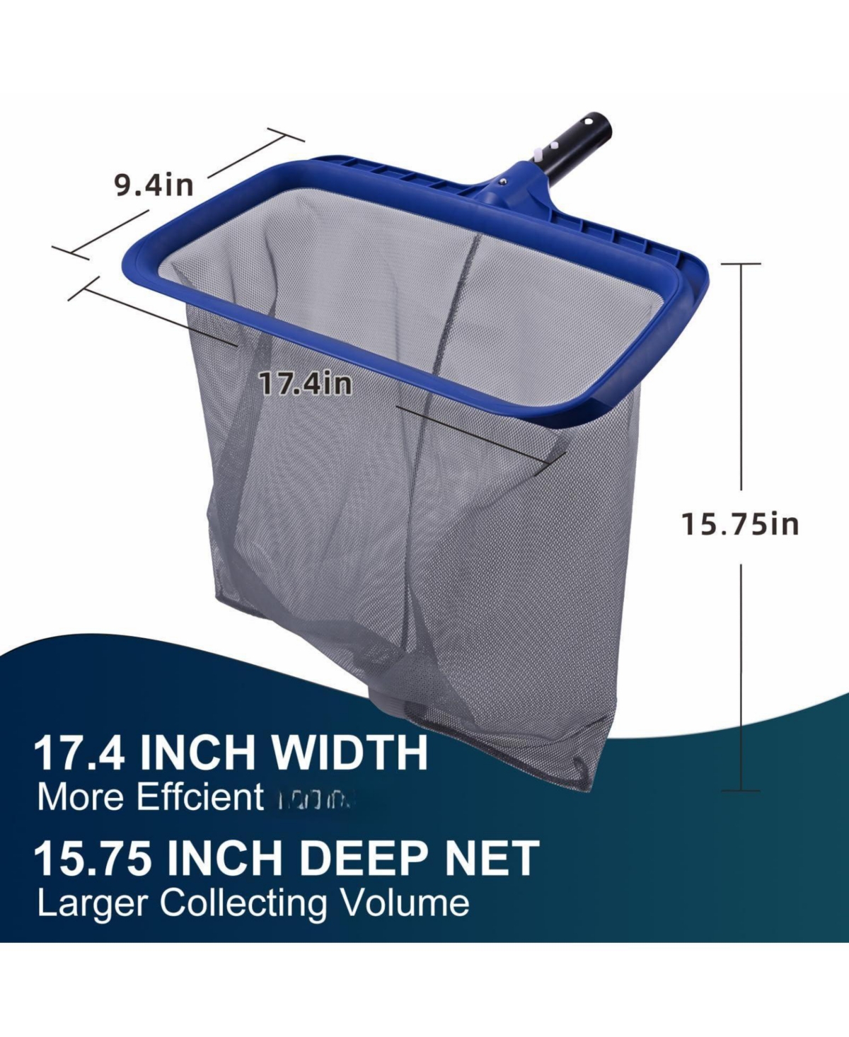 Xdovet Hot Tub Skimmer Net Handheld Aluminum Pole Deep Mesh Small Durable