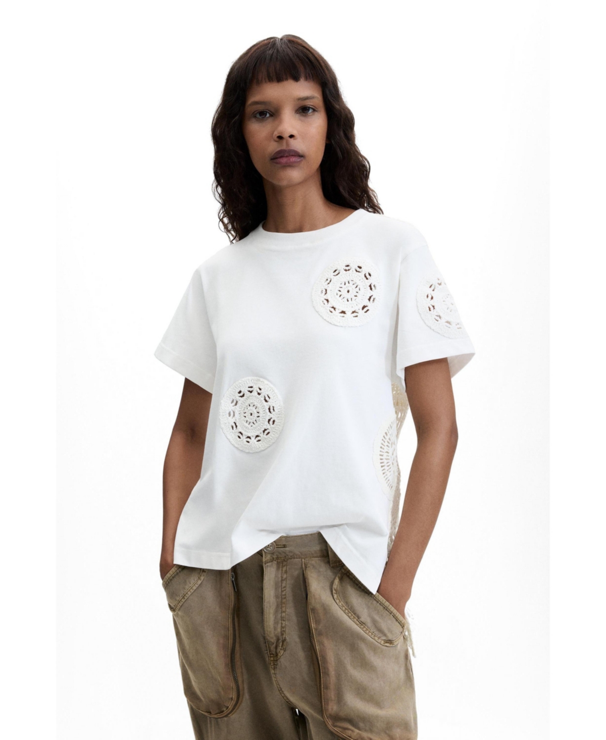 Desigual Women's Embroidered 100% cotton t-shirt