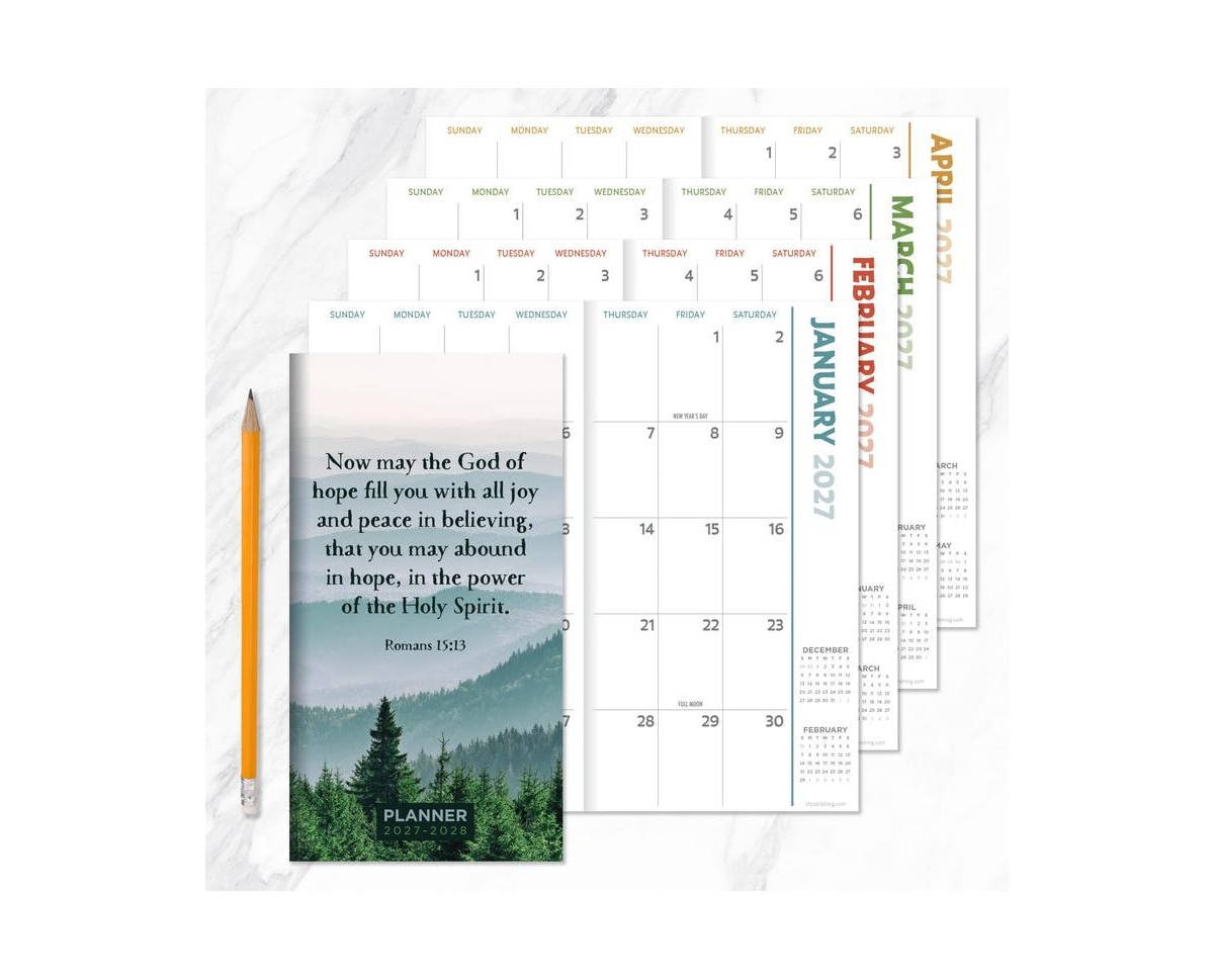 Tf Publishing Paper Goods 2027-2028 Bible Small Monthly Pocket Planner