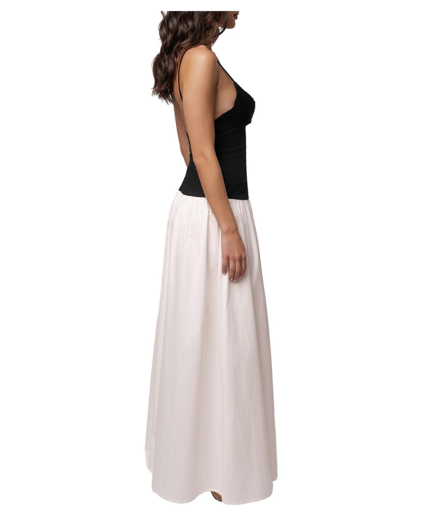 Женское платье JLUXLABEL Forever Flare Maxi, цвет: Чёрный / Белый — фото 2