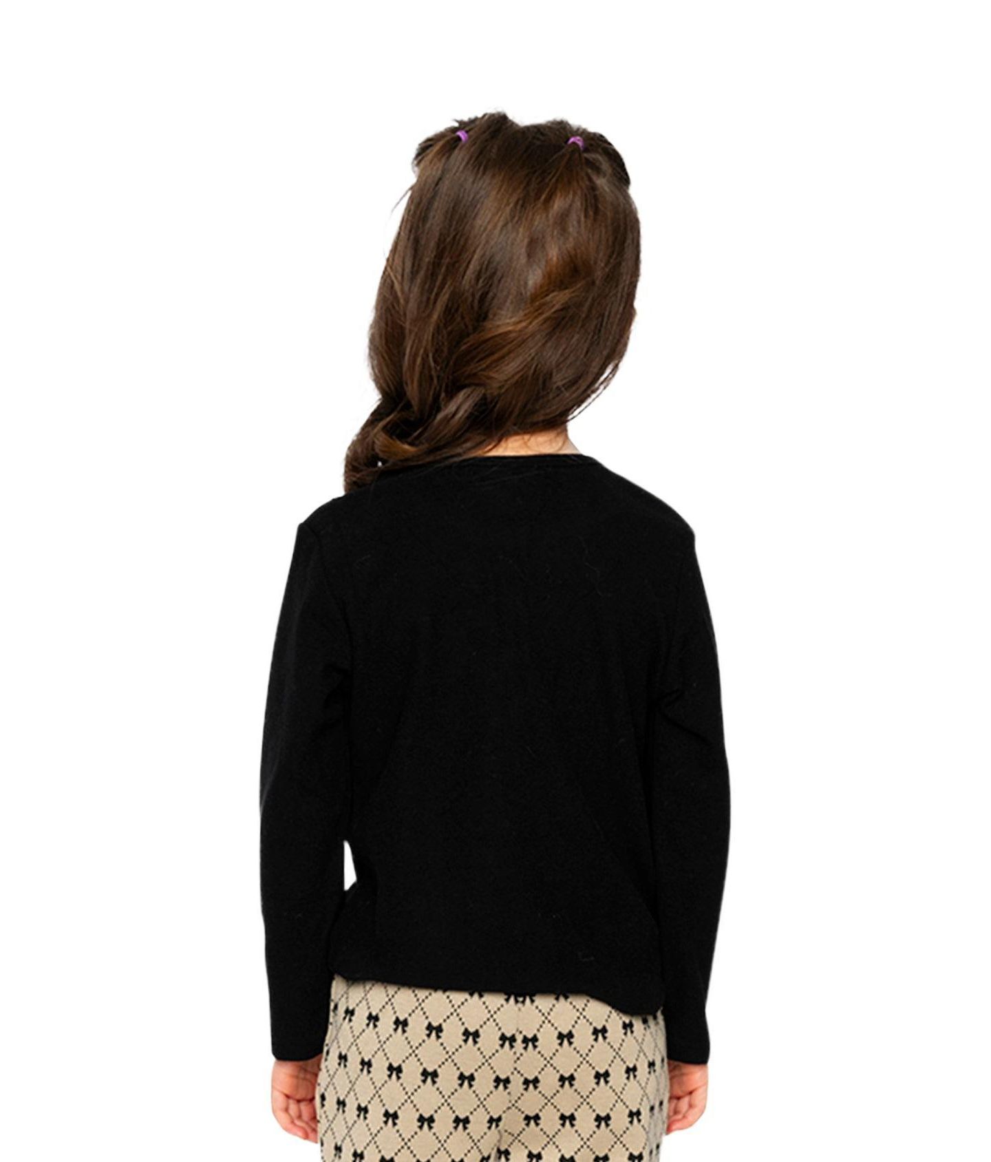 Топ Deux par Deux Brushed Rib Crew Neck для девочек, цвет: Чёрный — фото 6