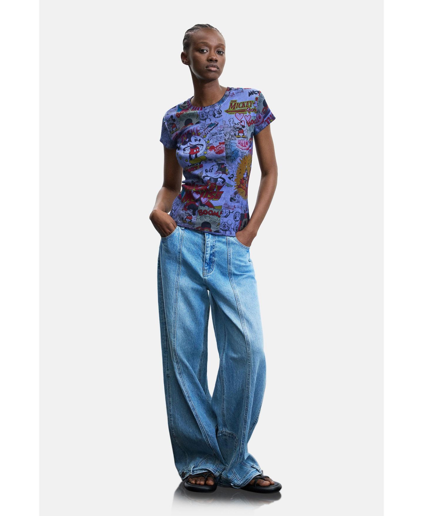 Женская футболка Desigual Mickey T-shirt Disney, цвет: Светлый серый — фото 4