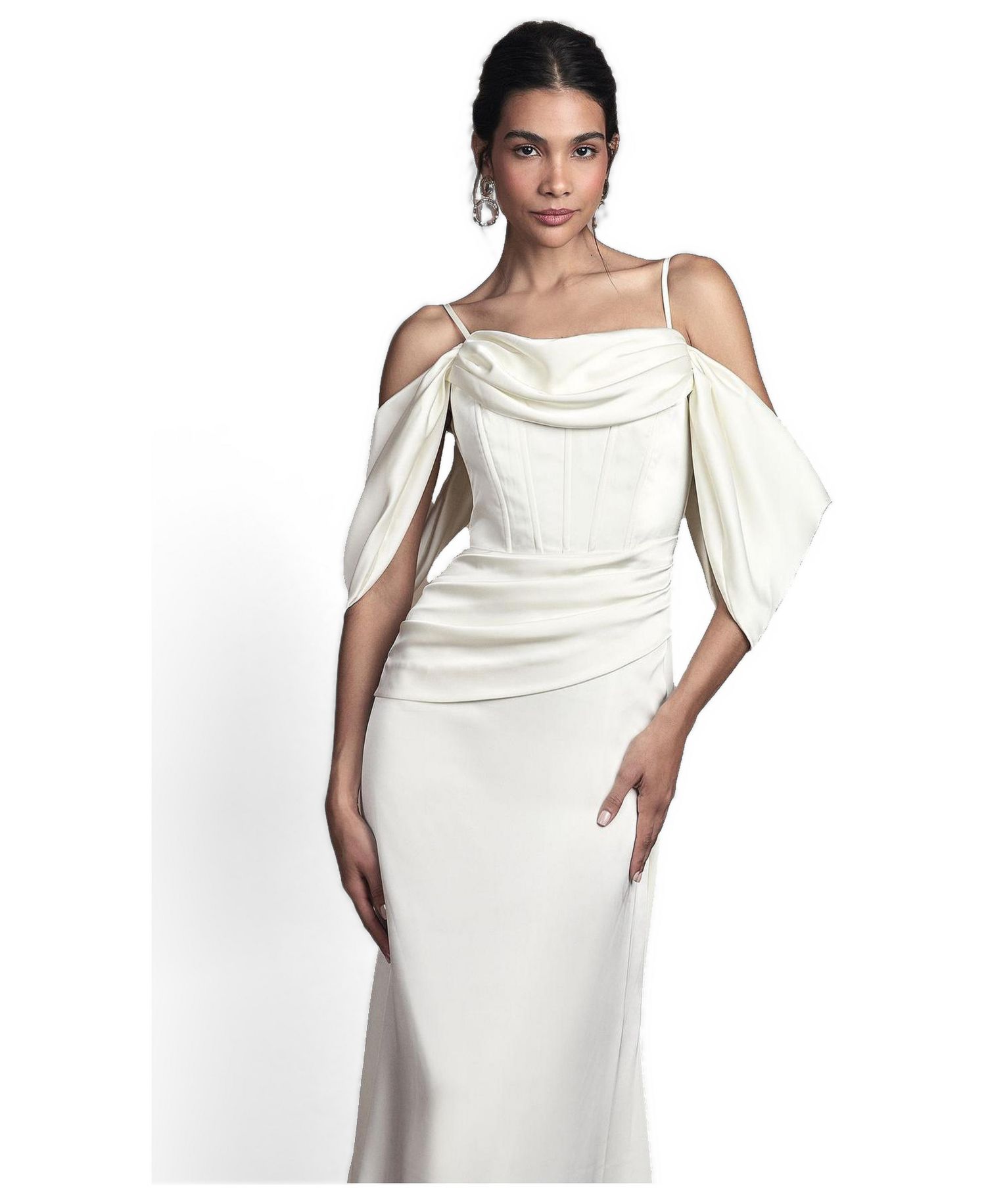 Women's Cowl Neck Satin Maxi Dress
