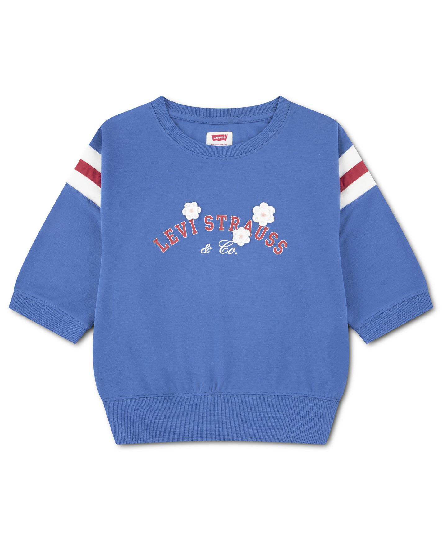 Свитшот Levi's Embroidered Crewneck Sweatshirt для девочек, цвет: Delft — фото 4