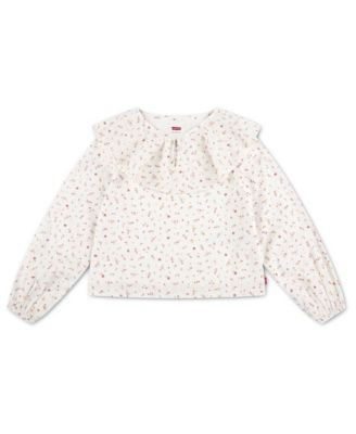 Girls' 7-16 Long-Sleeve Ruffle Top