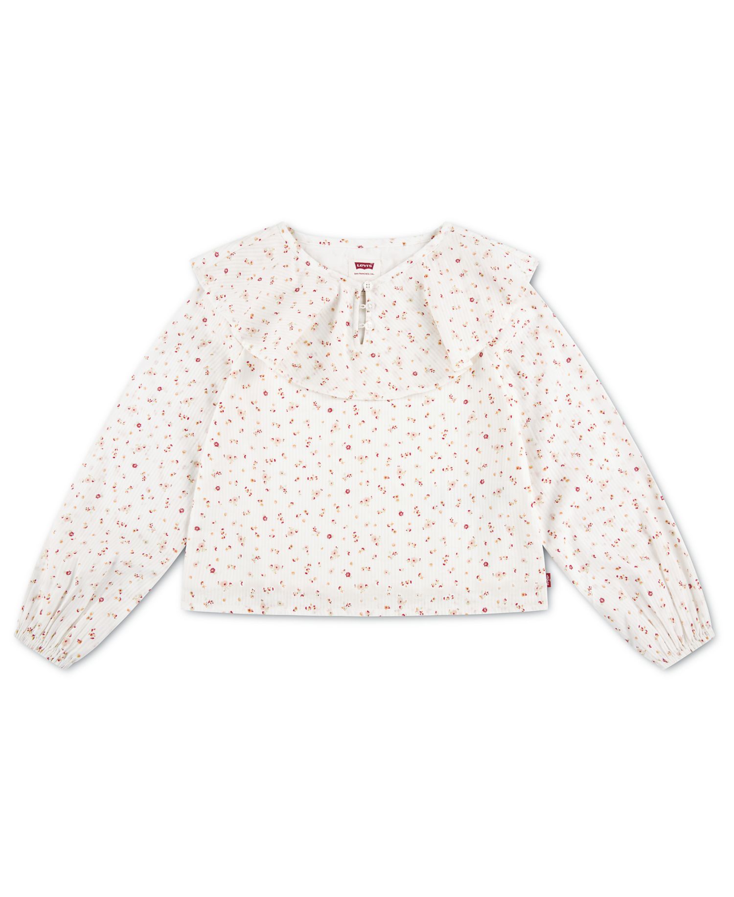 Girls' 7-16 Long-Sleeve Ruffle Top