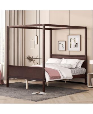 Canopy Platform Bed with Headboard and Footboard