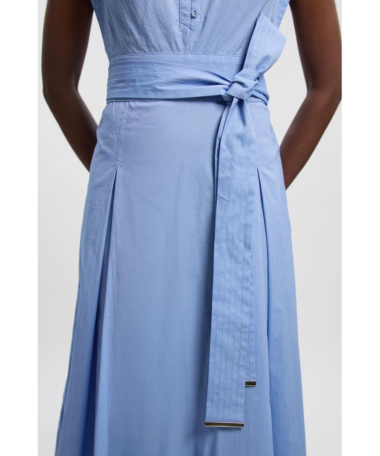 Women's Cotton Tie Waist Midi Dress