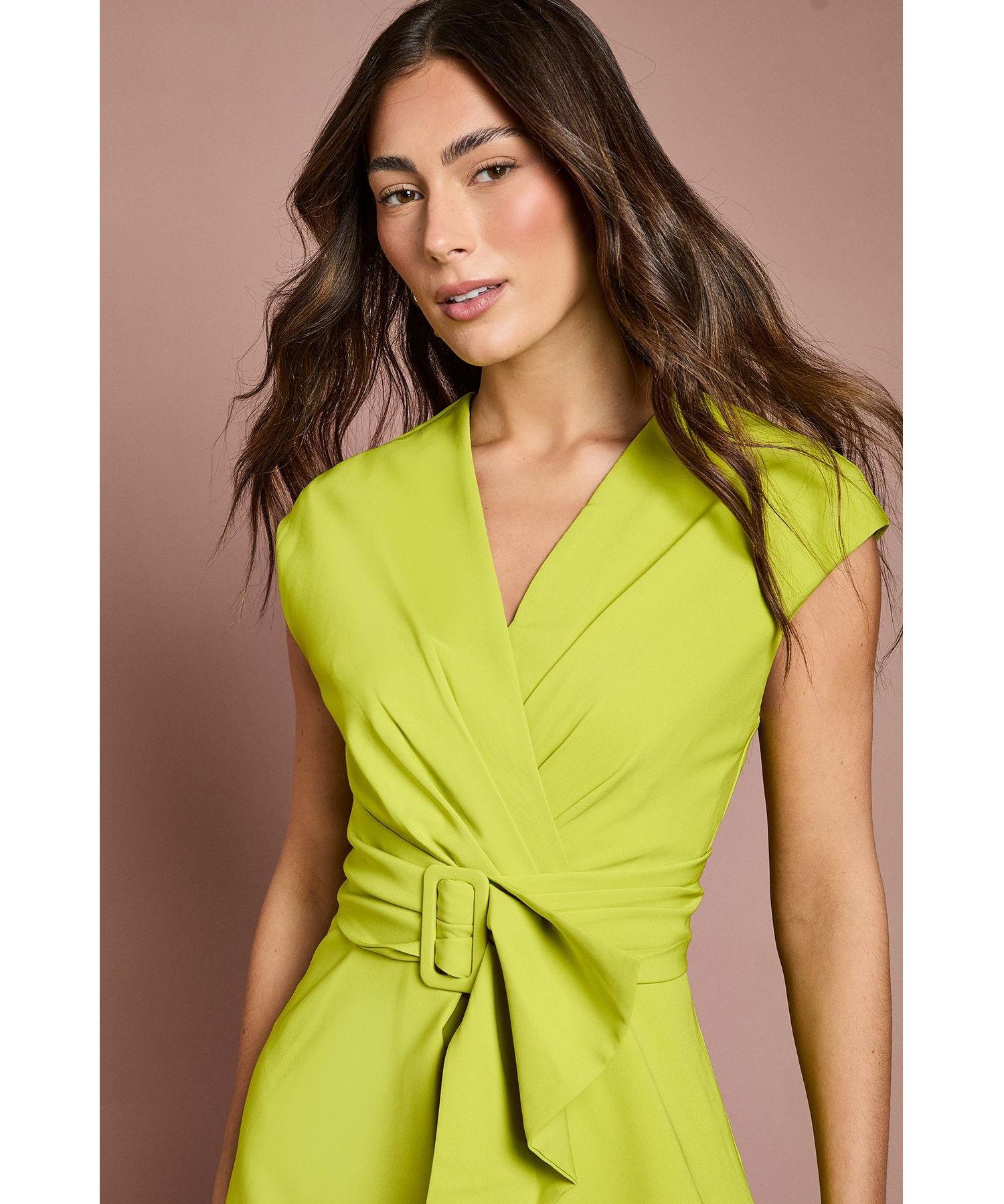 Women's Belted Crepe Dress