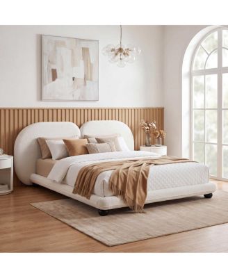 Extra Thick Upholstered Platform Bed Frame Teddy Fleece