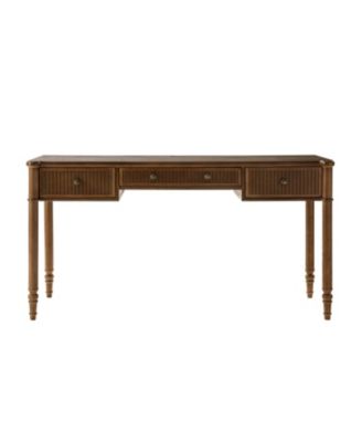 Antoinette 60''W Transitional Fluted Simple Assembly Desk with Charging Station