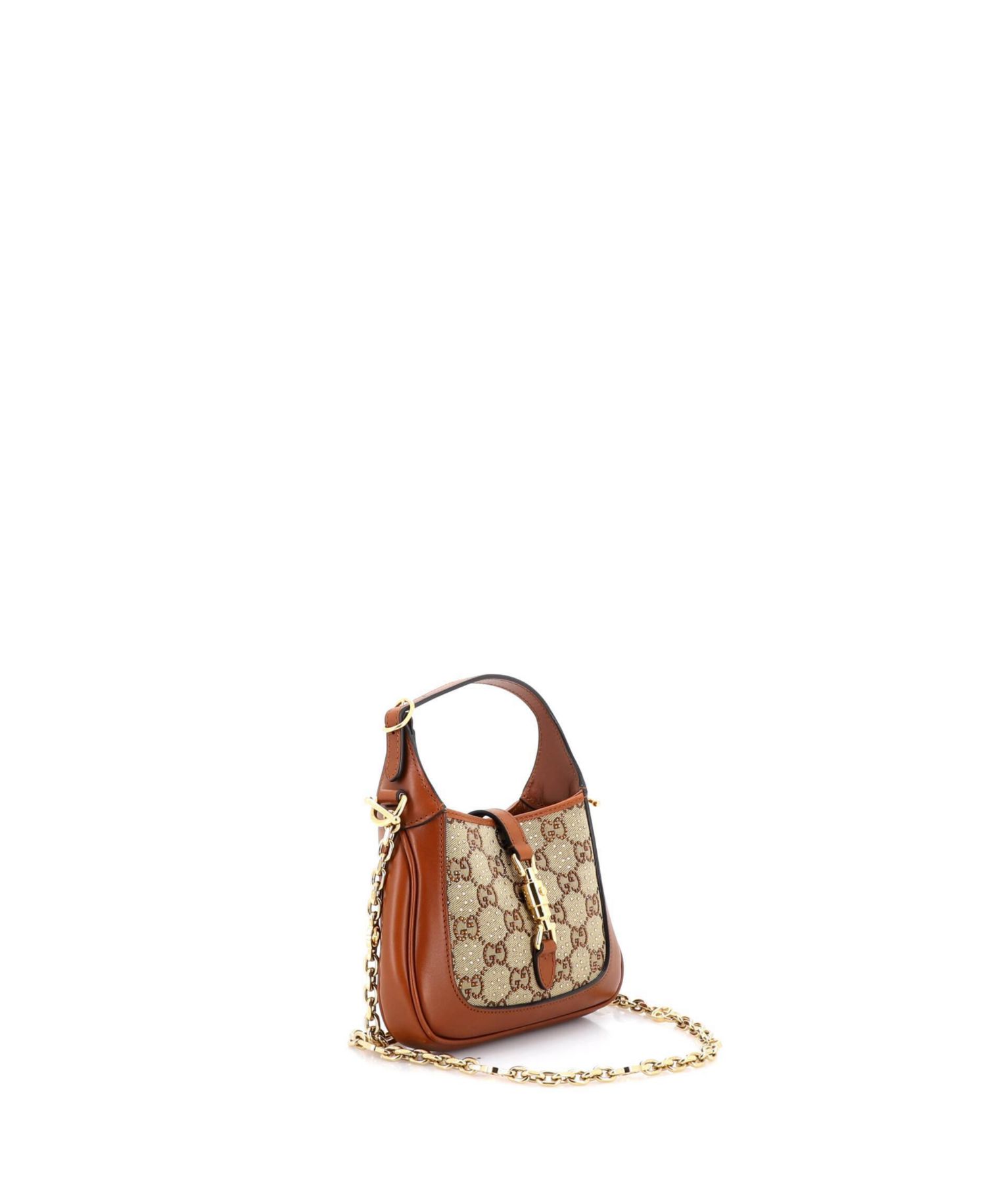 Mini Jackie 1961 Chain Hobo Crystal Embellished GG Canvas