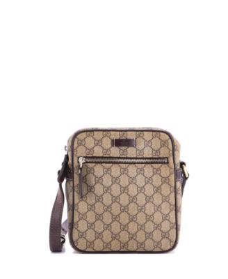 Small Front Zip Messenger GG Coated Canvas