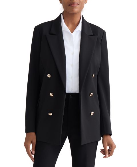 Женский пиджак Jones New York Double-Breasted Open-Front Blazer, цвет: Чёрный