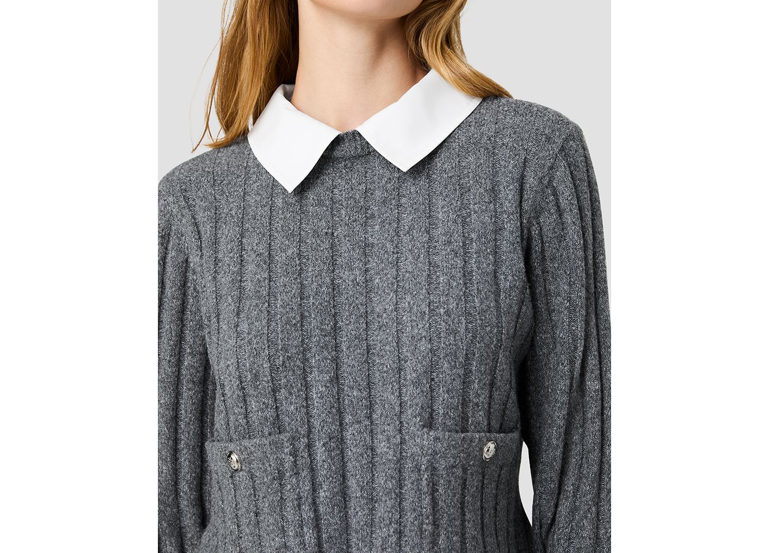 Women's Collared Keyhole Long-Sleeve Top