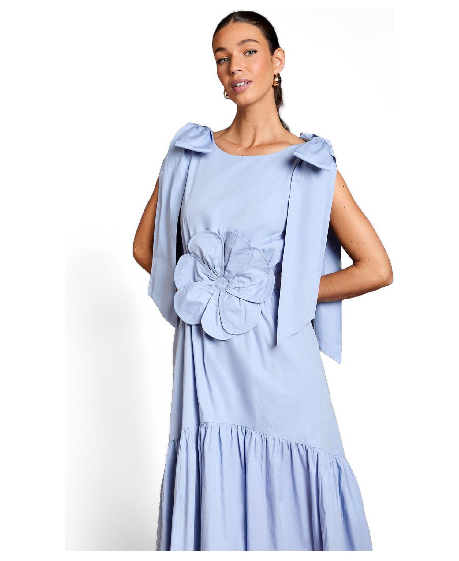 Women's Floral Corsage Fit Flare Dress