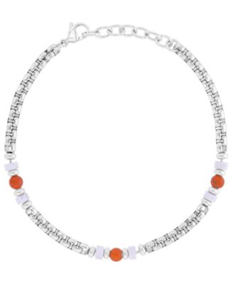 Men's Platinum-Plated Marble Chain Bracelet