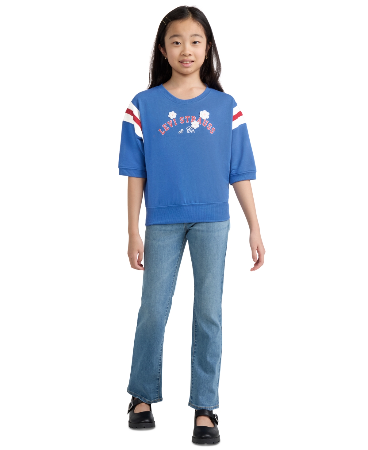Levi's Girls' 7-16 Embroidered Crewneck Sweatshirt