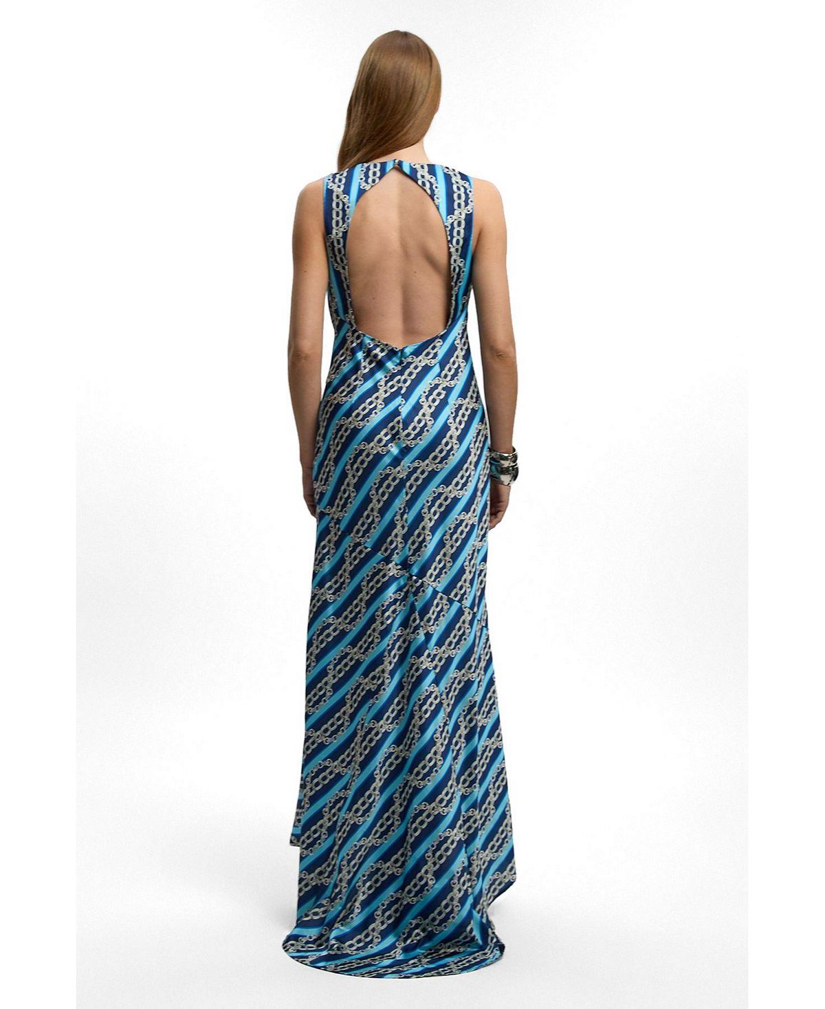 Karen Millen Women's Chain Print Cowl Neck Maxi Dress view 2 — MAYCSS fashion products