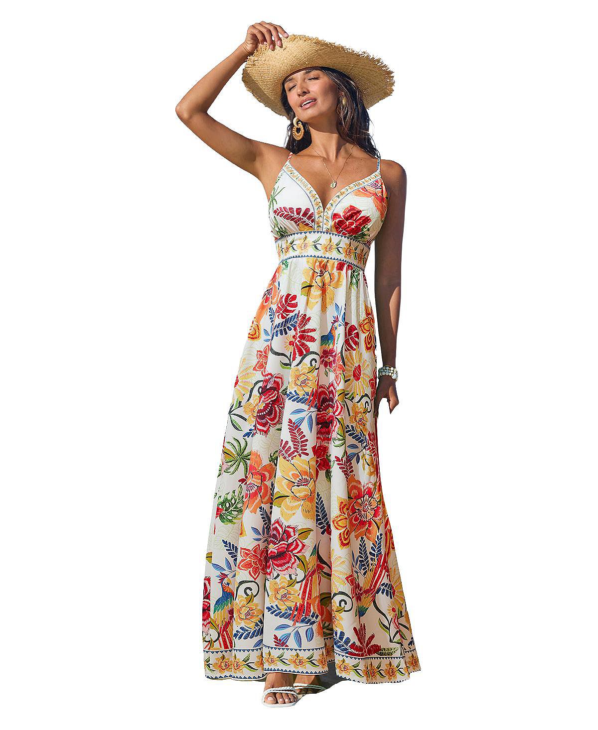 Cupshe Women's Born to Be Bold Floral Maxi Beach Dress view 3 — MAYCSS fashion products