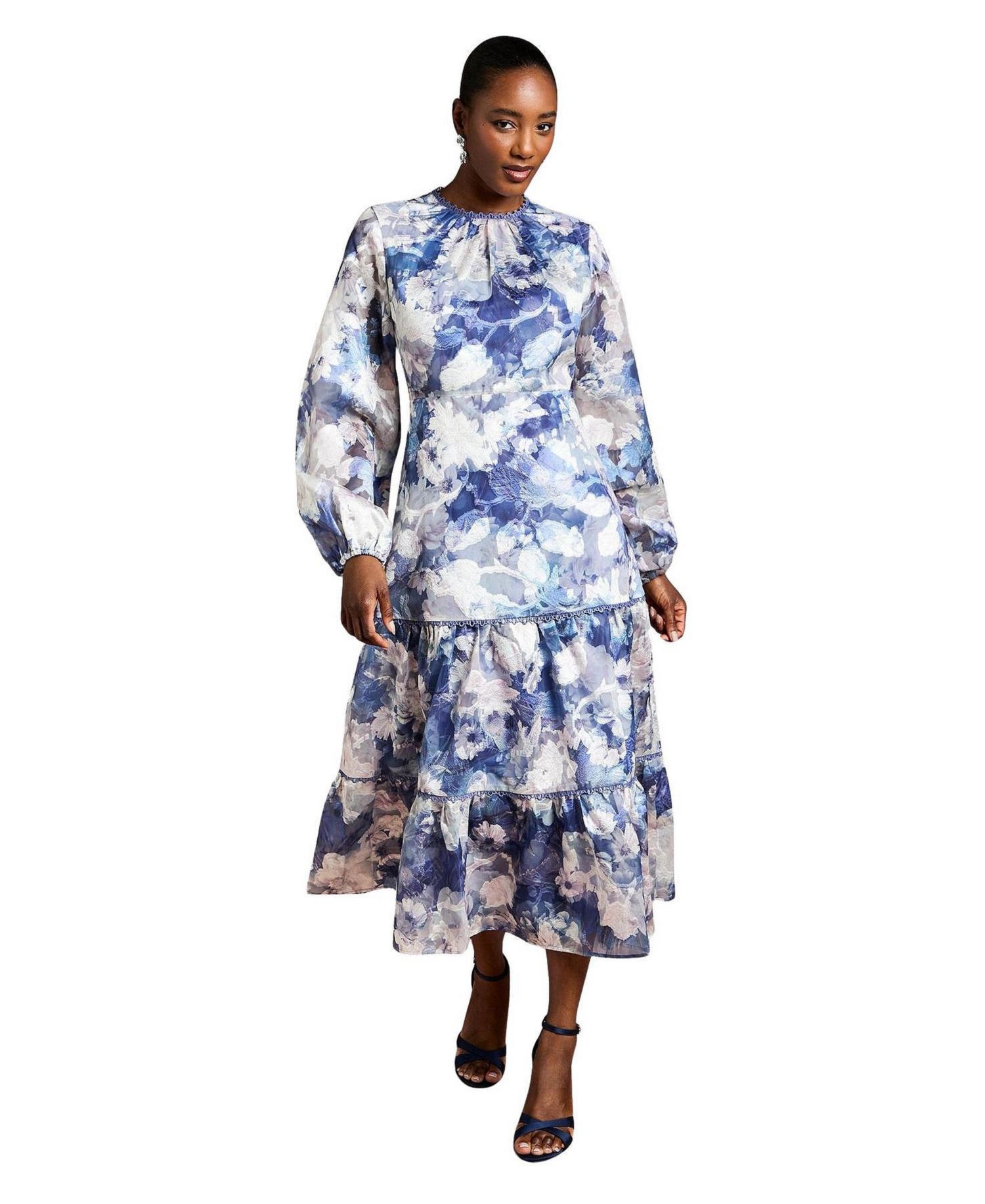Women's Printed Volume Fit And Flare Dress