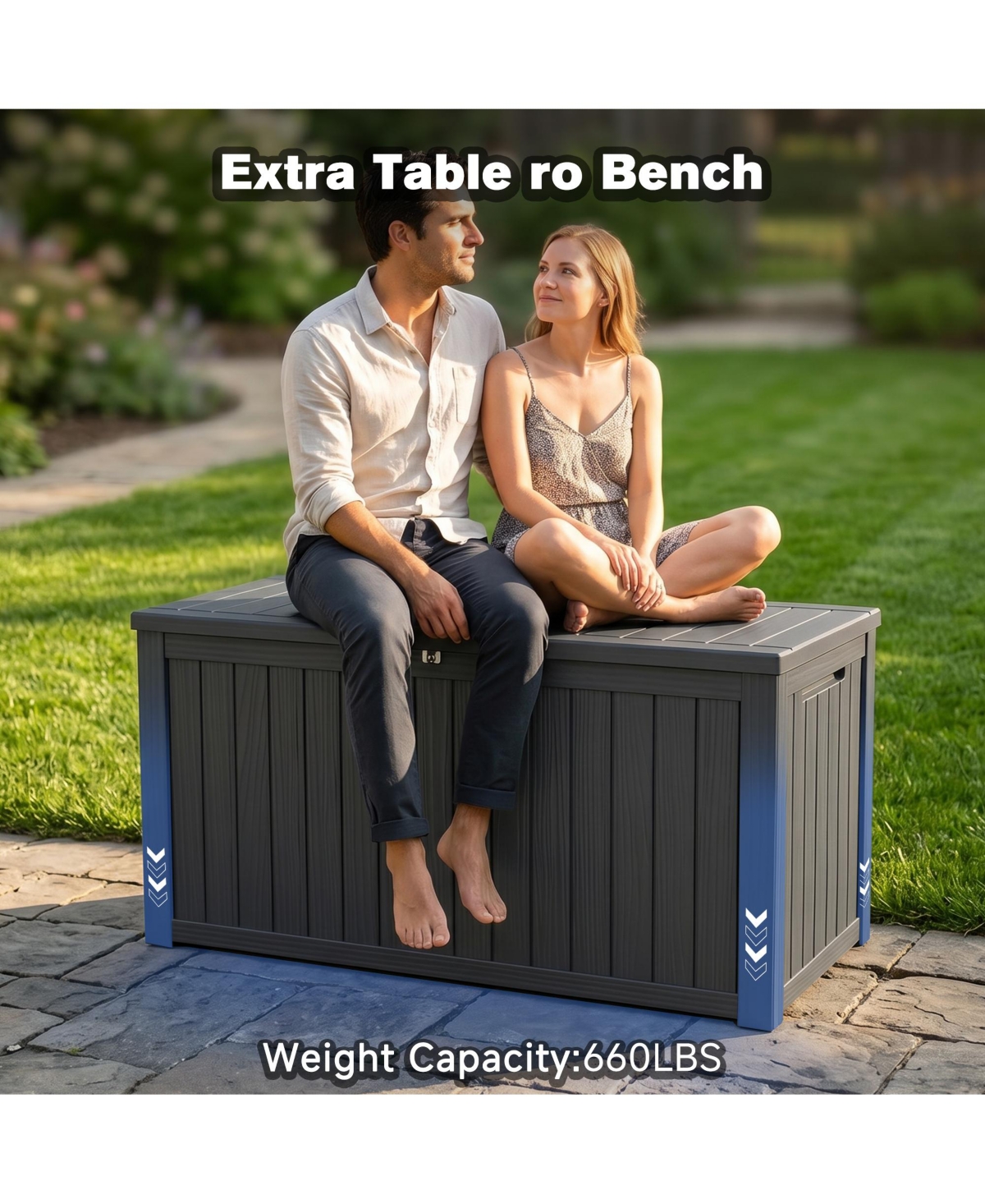 Zeny 180 Gallon Large Outdoor Storage Xxl Deck Box for Patio Furniture, Garden Tools and Sports/Pools Equipment, Waterproof Resin, Lockable