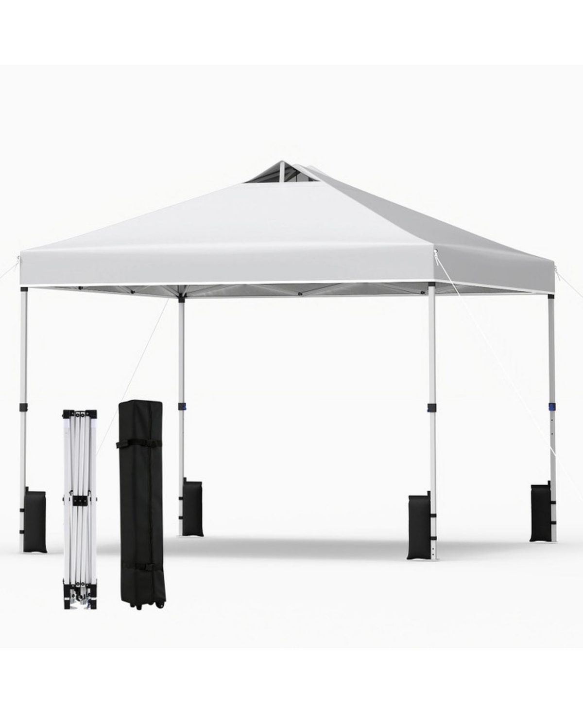 Sugift 10 x 10 Feet Commercial Pop Up Canopy Tent with One-Hand Center Lock - White