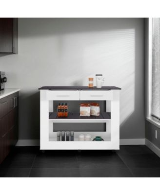 Sol Modern Kitchen Island with Open Storage
