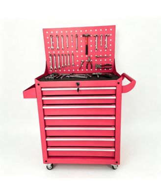 7-Drawer Tool Cabinet with Pegboard Back Panel