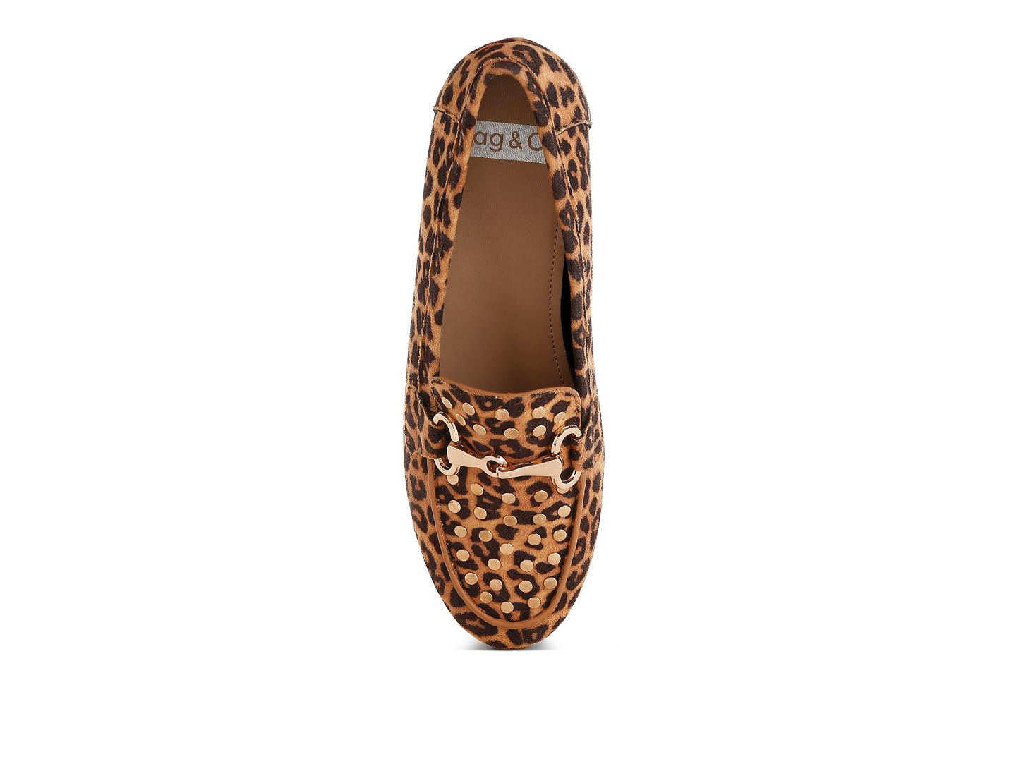 Женские туфли Rag & Co Meopa Horsebit and Studs Metallic Leopard Print, цвет: Коричневый — фото 7