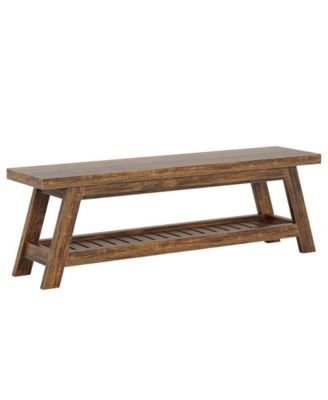 2-Tier Entryway Bench with Shoe Storage for Foyer