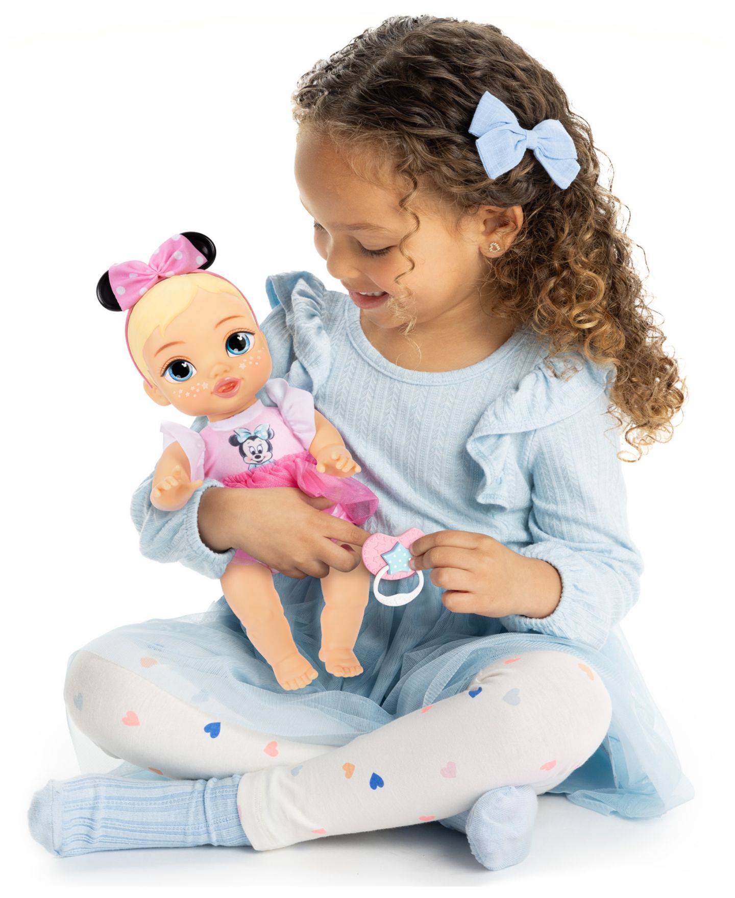 Детская кукла Disney Darlings Snuggly Stars Minnie 11" Soft-Bodied Glow-in-the-Dark Baby Doll — фото 4
