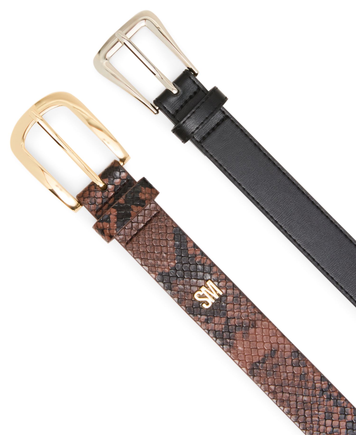 Western and Elongated 2-Pack Buckle Belt Set