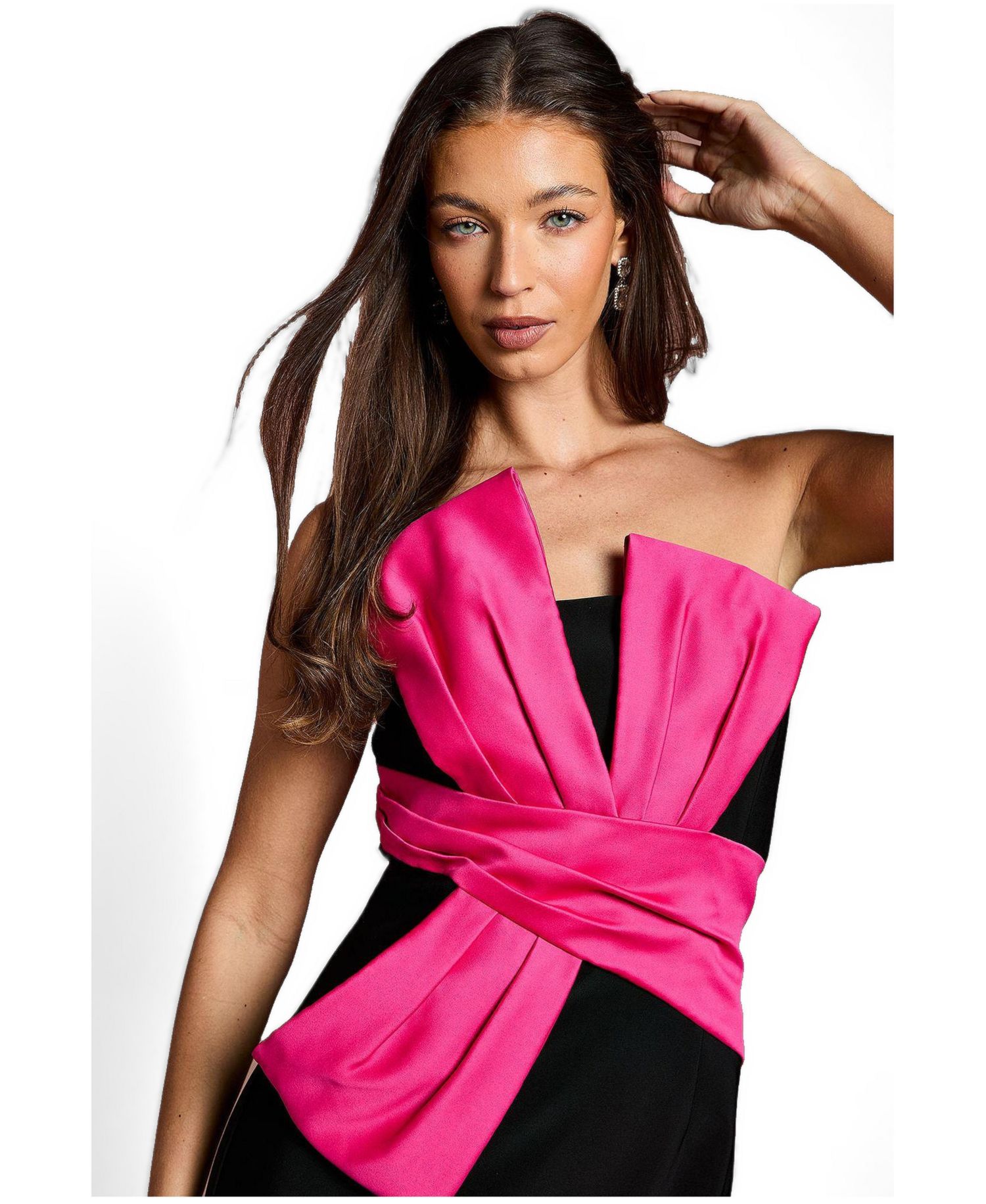Women's Bandeau Sash Detail Maxi Dress
