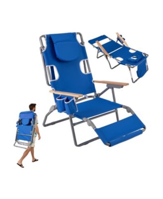 3-IN-1 Foldable Beach Chair with Footrest and Adjustable Backrest