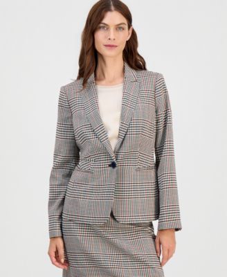 Women's Single-Button Plaid Blazer