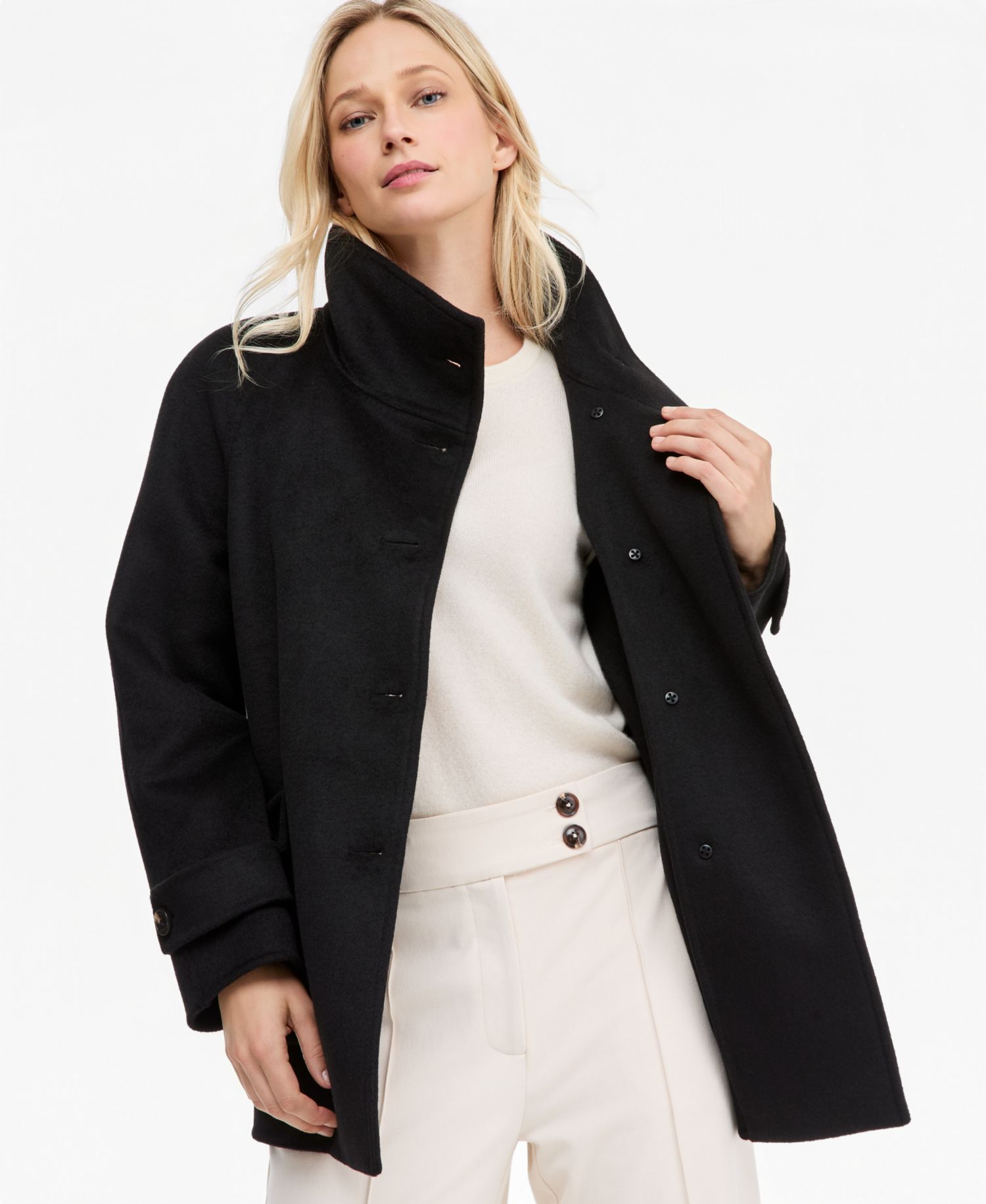 Women's Double-Faced Funnel Neck Coat