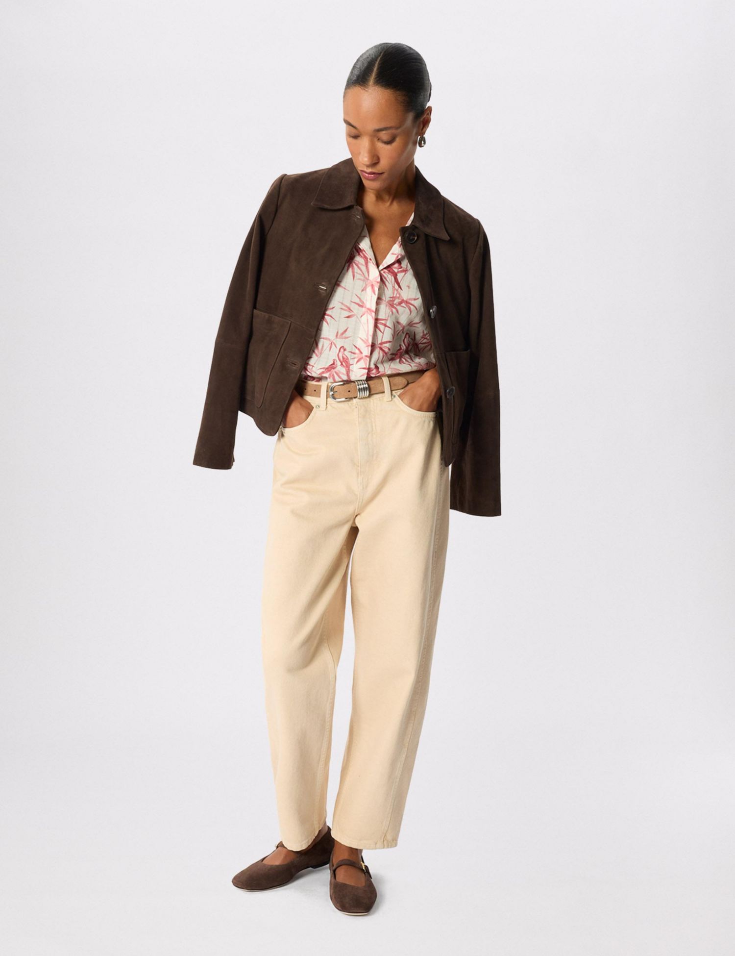 Women's Tropical Bird Textured Shirt