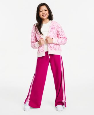 Girls' XS-XL NYC Bow Printed Zip Fleece Hoodie
