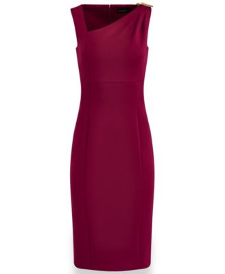 red party dress near me Red Sweetheart Satin Sequins Prom Dress, Red Long Sleeve Evening Party