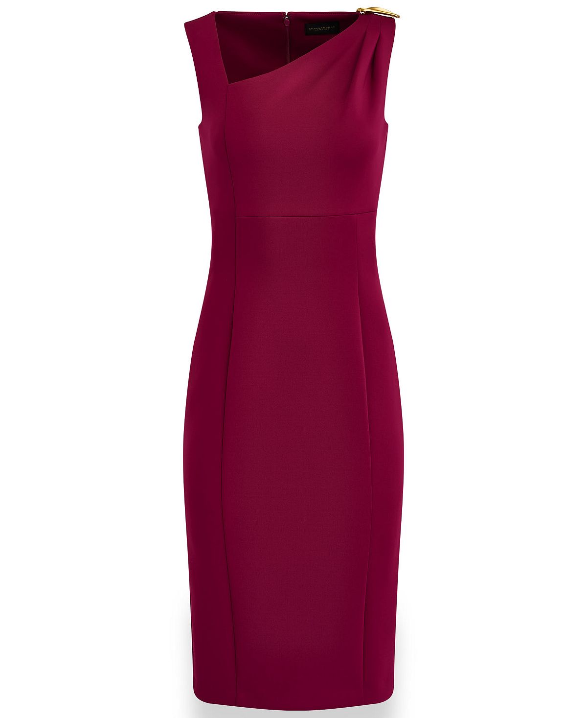 Donna Karan New York Women's Asymmetrical Neck Sheath Midi Dress view 6 — MAYCSS fashion products