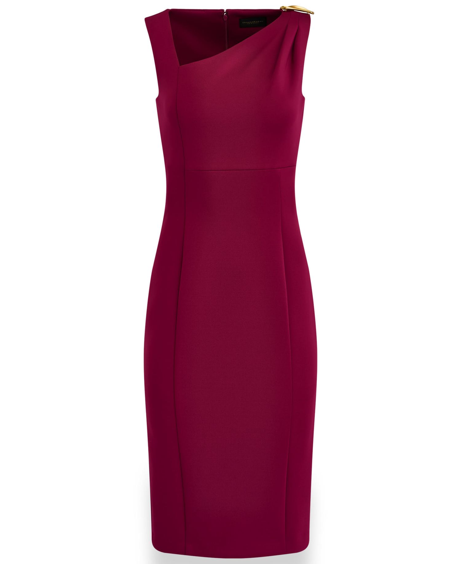 Women's Asymmetrical Neck Sheath Midi Dress