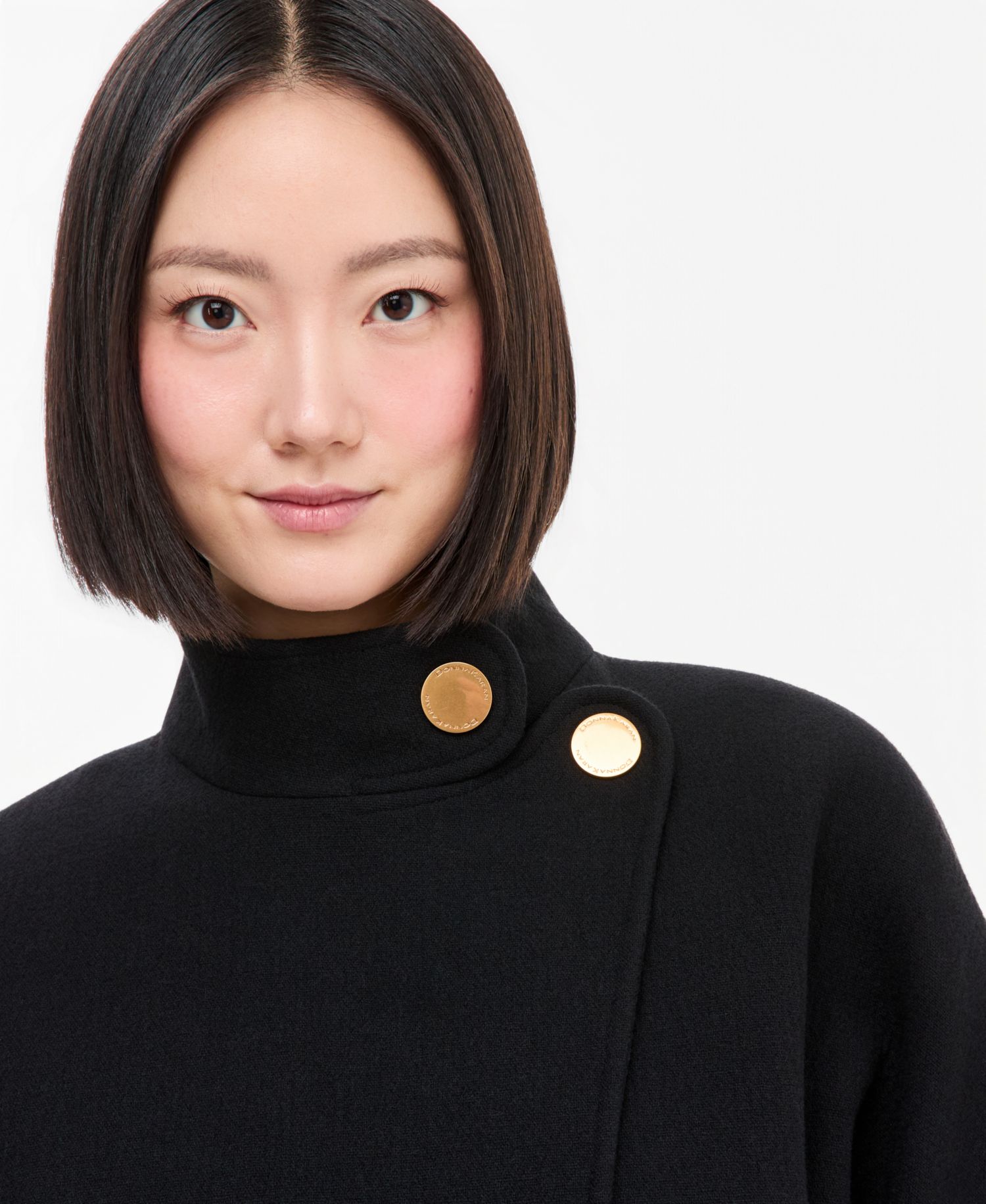 Women's Snap Closure Belted Wool-Blend Coat