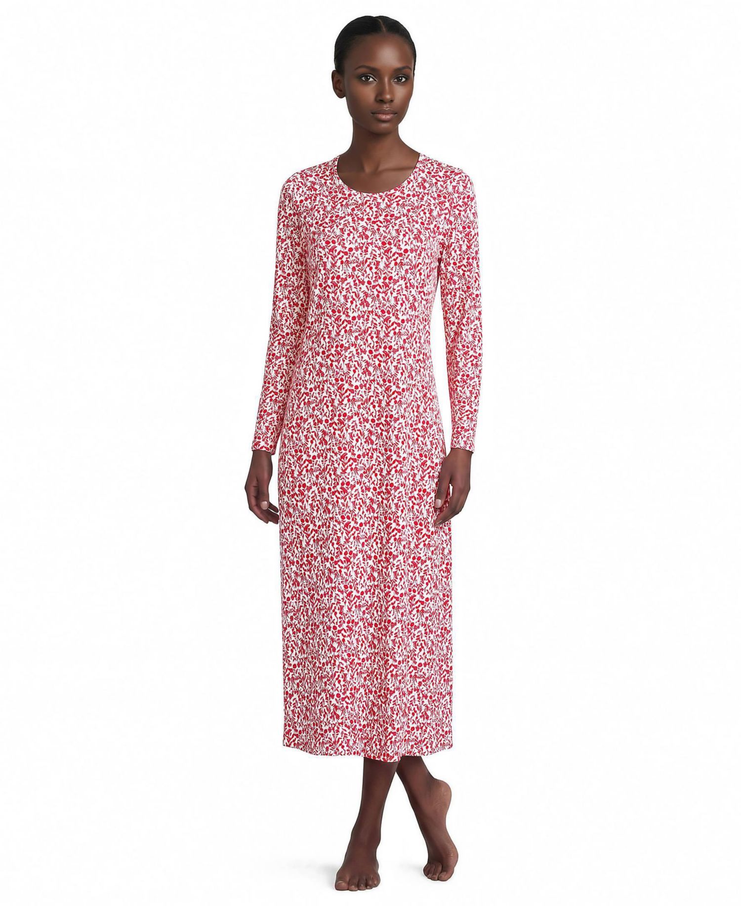 Women's Cotton Long Sleeve Midcalf Nightgown