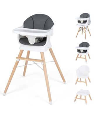 Toddler Solid Wood Feeding Chair Convertible High Chair