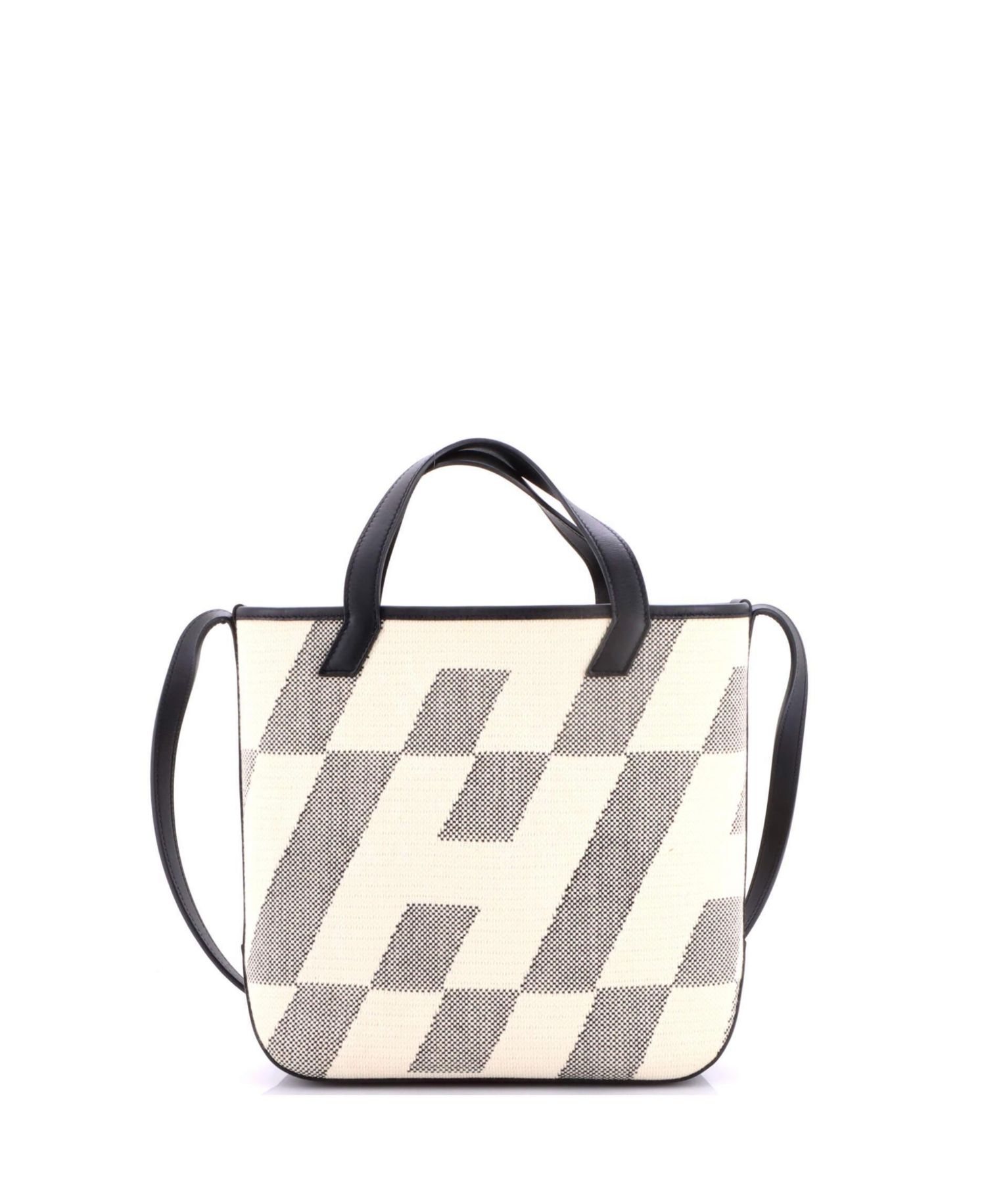 27 Cabas H en Biais Tote Canvas with Leather