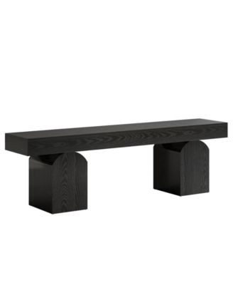59" Entryway Bench with Arched Bases for Shoes
