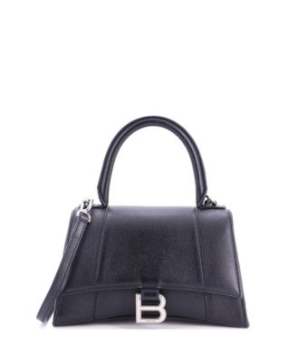 Small Hourglass Top Handle Bag Leather