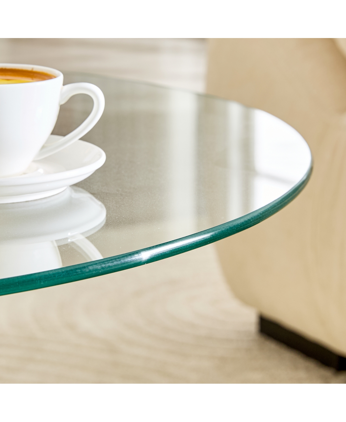 Streamdale Furniture 27.5'' Round Tempered Glass Coffee Table with Metal Base